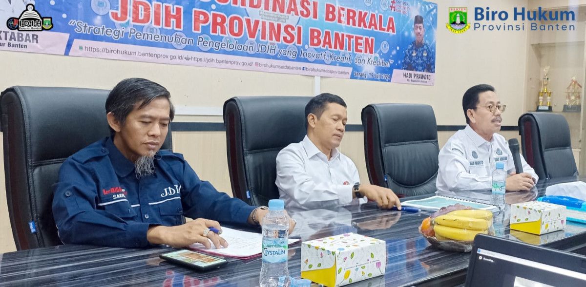 Rapat Koordinasi Berkala JDIH Provinsi Banten dengan tema "Strategi Pemenuhan Pengelolaan JDIH yang Inovatif, Kreatif dan Kredibel