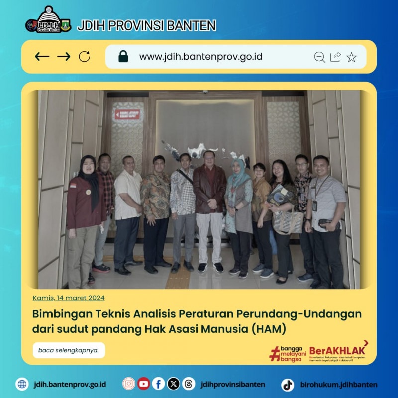 Bimbingan Teknis Analisis Peraturan Perundang-Undangan dari sudut Hak Asasi Manusia (HAM)