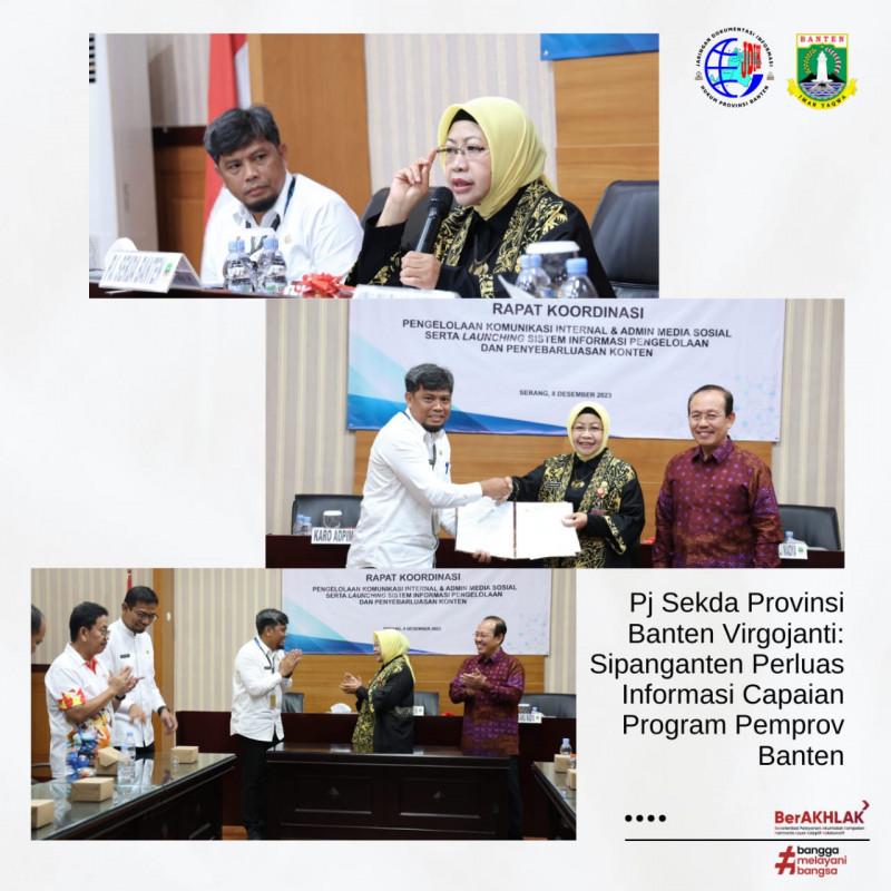 Pj Sekda Provinsi Banten Virgojanti: Sipanganten Perluas Informasi Capaian Program Pemprov Banten